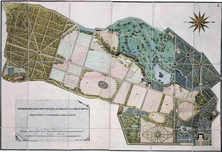 mappa dimostrante il Parco unito alla Cesarea R.I. Villa presso Monza