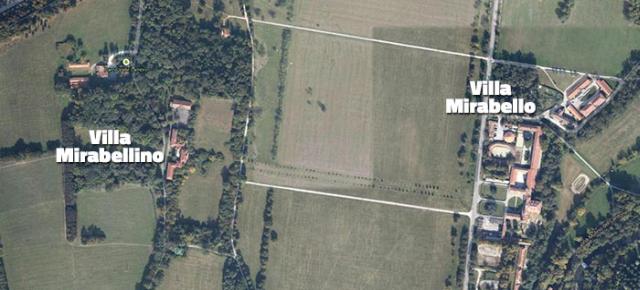 mappa dimostrante il Parco unito alla Cesarea R.I. Villa presso Monza
